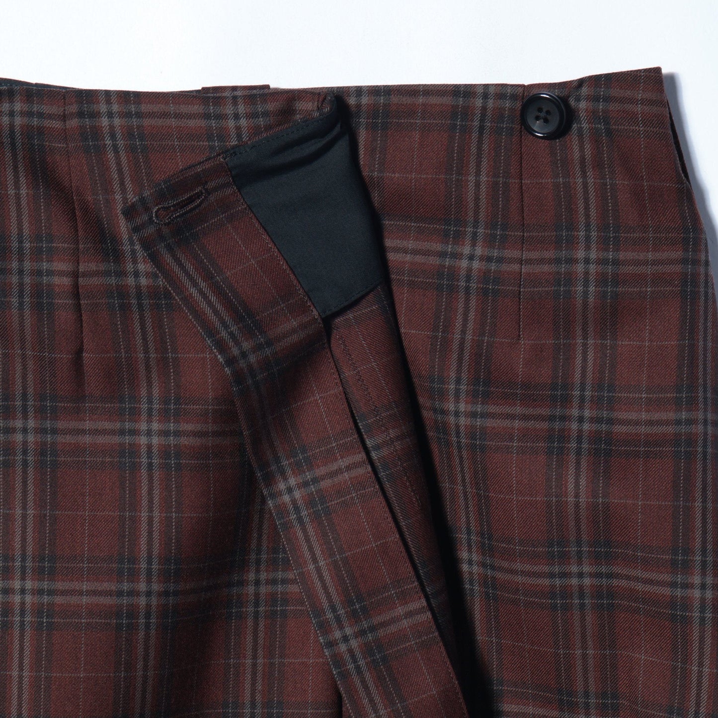TONAL CHECK WOOL SKIRT