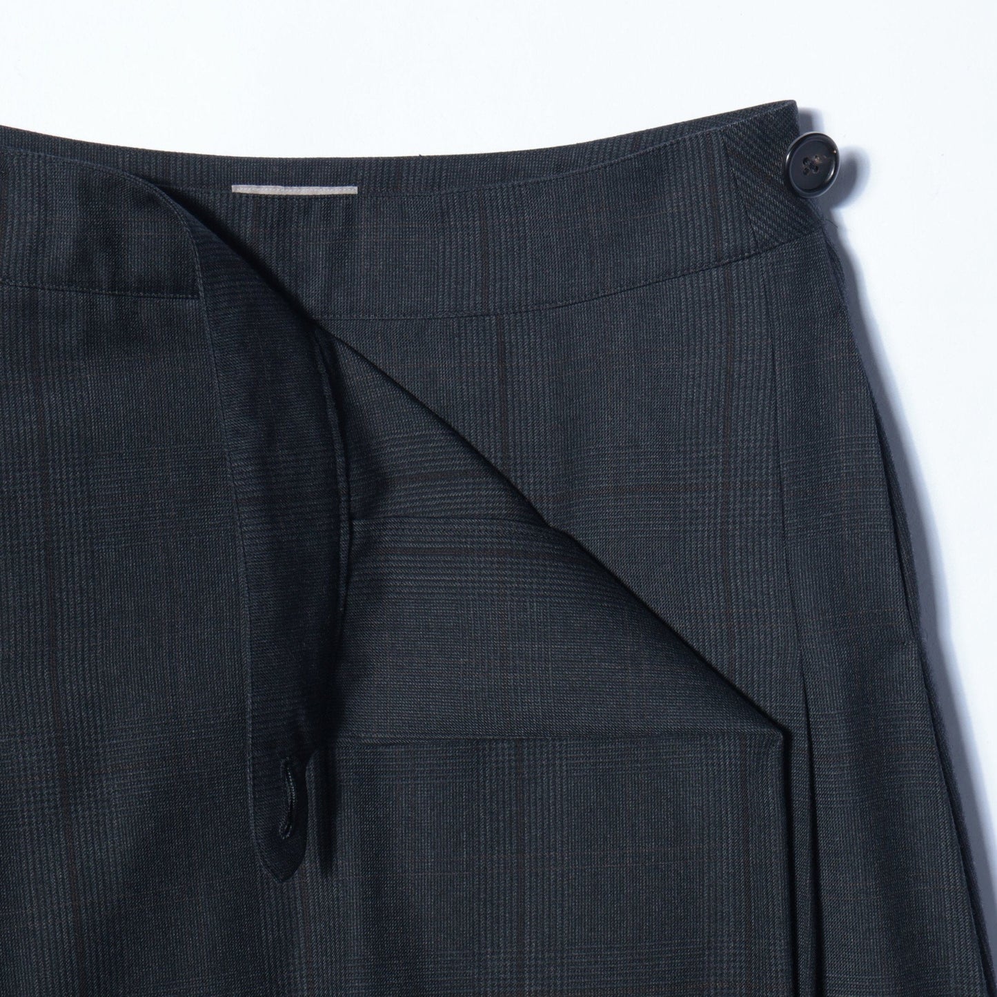 LARGE CHECK WOOL COTTON SKIRT