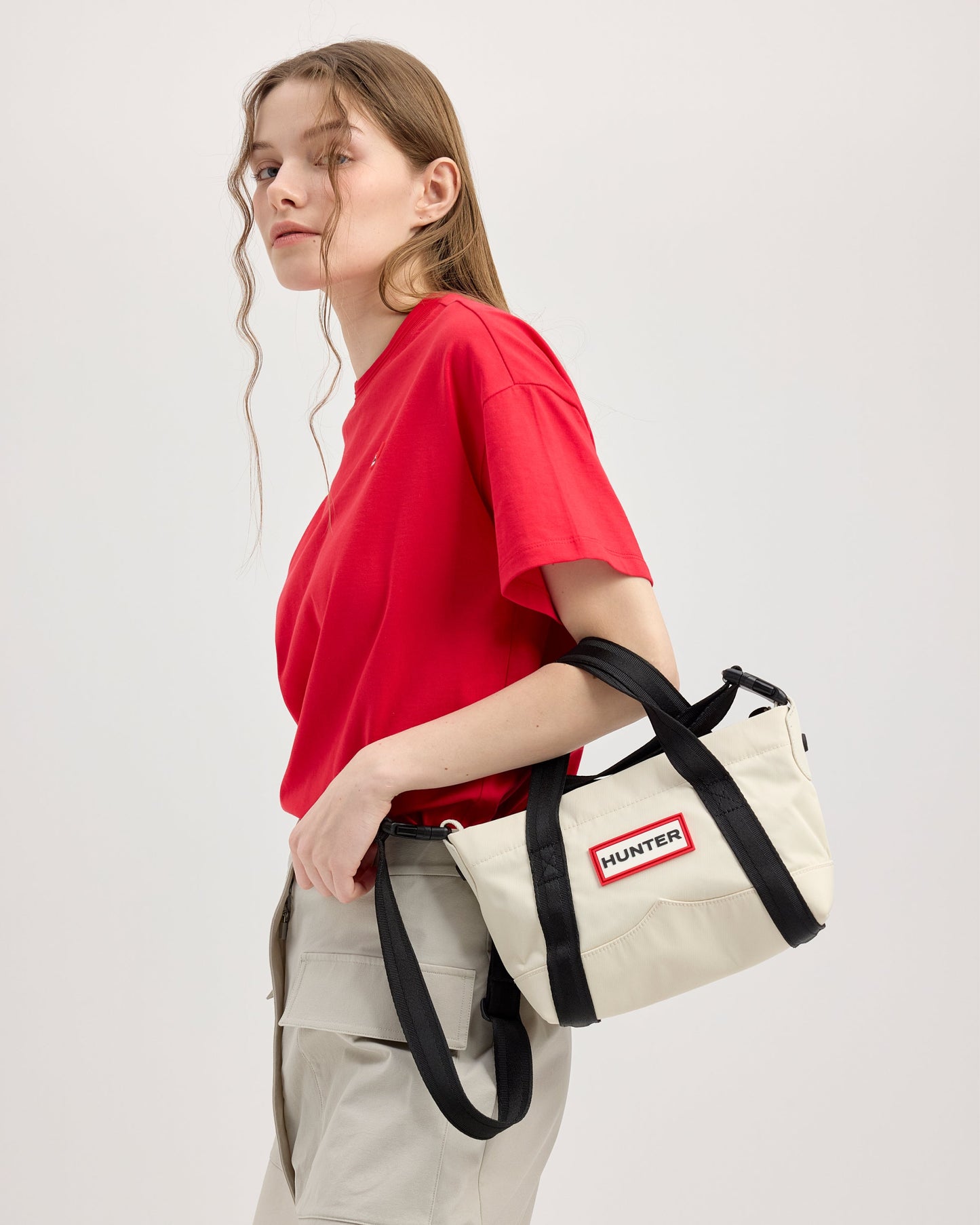 ナイロン ミニ トップ クリップ トート バッグ