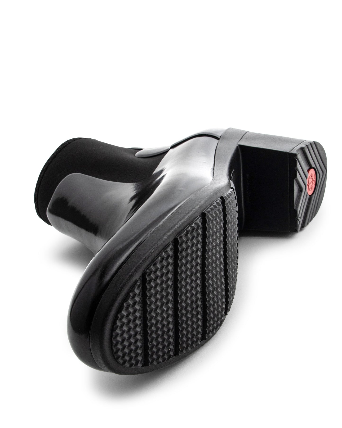 レディース リファインド グロス ミッド ヒール ブーツ