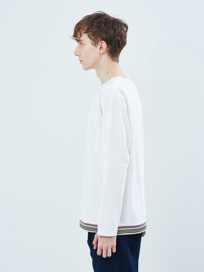 圧着クルー ライントリム ロングスリーブTシャツ