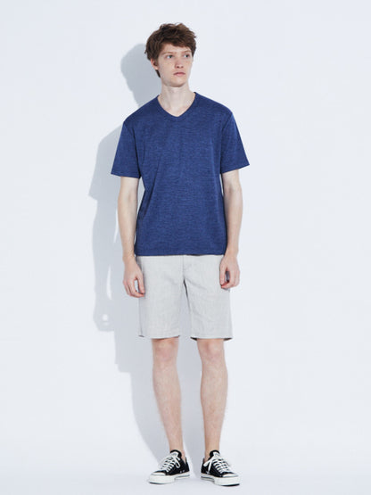 【Recency of Mine】抗菌防臭 シルケット Vネック　半袖 Tシャツ