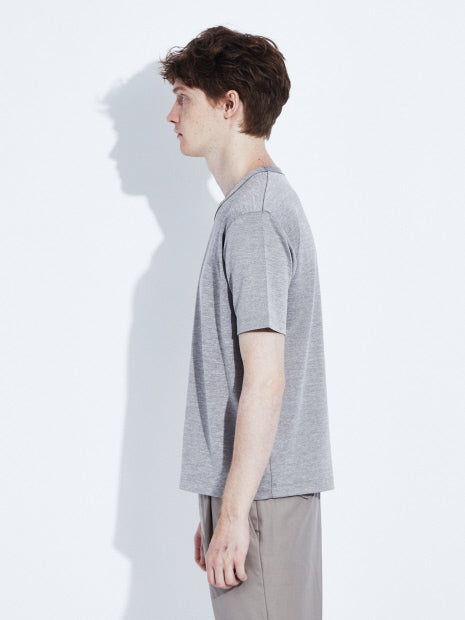 【Recency of Mine】抗菌防臭 シルケット Vネック　半袖 Tシャツ