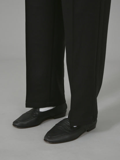 ウール調ストレートフレアパンツ