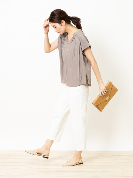 割繊ギャザーブラウス