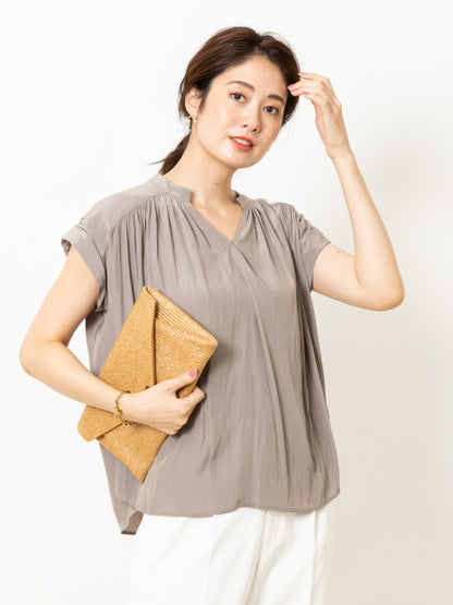 割繊ギャザーブラウス