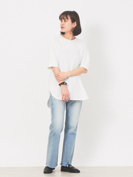 ラウンドヘムTシャツ