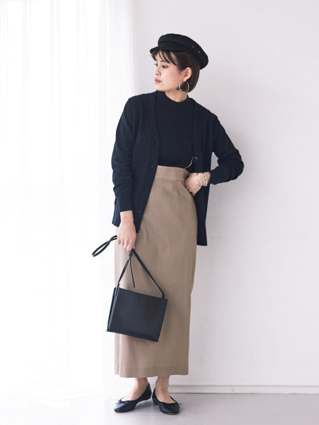 ストレッチリネンサスペンダースカート