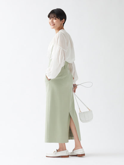 【ロングセラー】【春カラー】ストレッチサスペンダータイトスカート