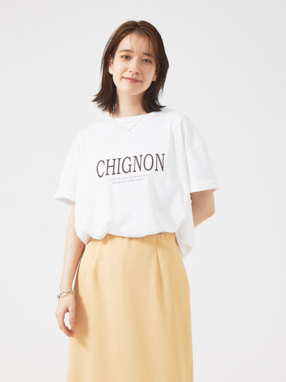 CHGNON　ロゴターンバッグTシャツ