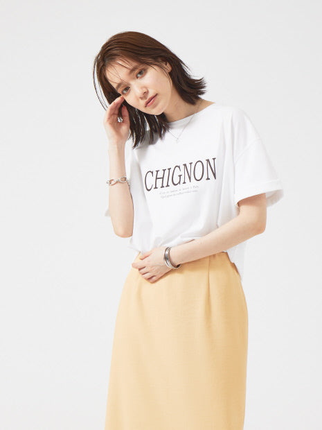 CHGNON　ロゴターンバッグTシャツ