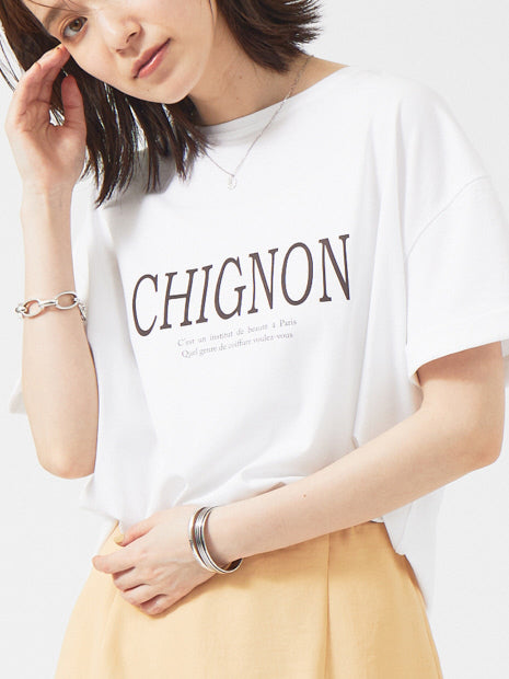 CHGNON　ロゴターンバッグTシャツ