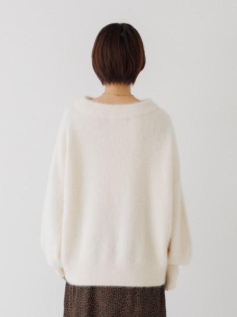 美品！ルージュ・ヴィフ ラクレフォックス＆ラクーンパフスリーブニットプルオーバー Rouge vif la cle | フォックス&ラクーンパフスリーブニットプル