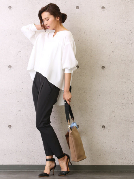 2WAYストレッチタックパンツ【off white/black】【GOOD LUCK PANTS】
