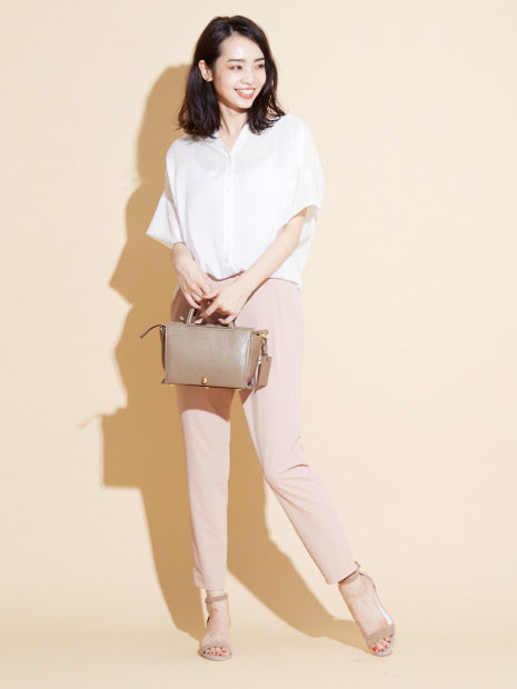【size32-40】2WAYストレッチタックパンツ