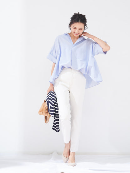 【size32-40】ストレートスリムパンツ