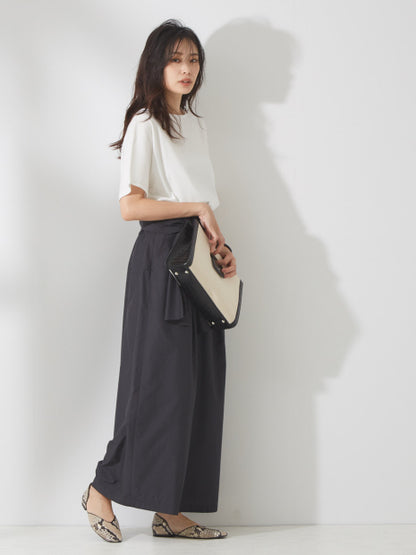 ウエスト巻きワイドパンツ