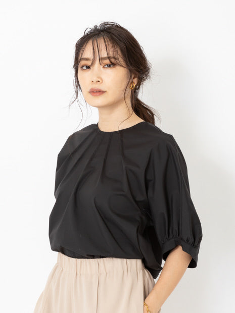 【STORY×qualite】ブロードフォルム5分袖ブラウス