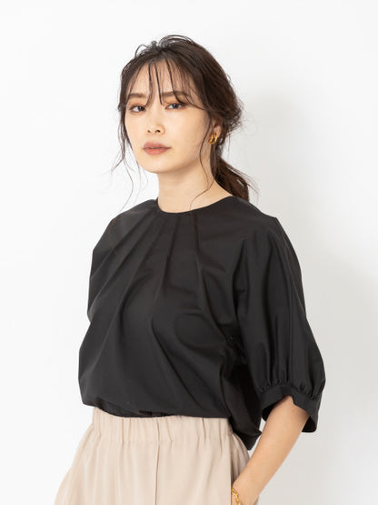 【STORY×qualite】ブロードフォルム5分袖ブラウス