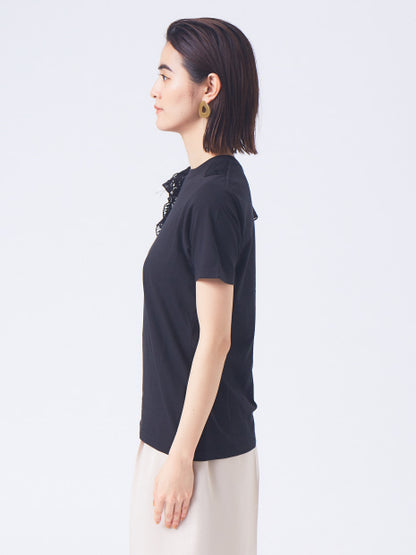 【boussole×qualite別注】ショルダーレースTシャツ(コンパクト)