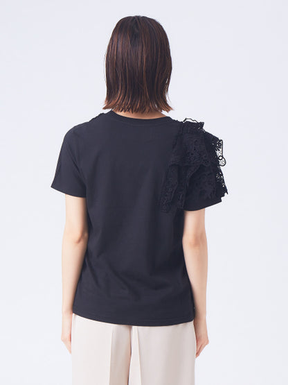 【boussole×qualite別注】ショルダーレースTシャツ(コンパクト)