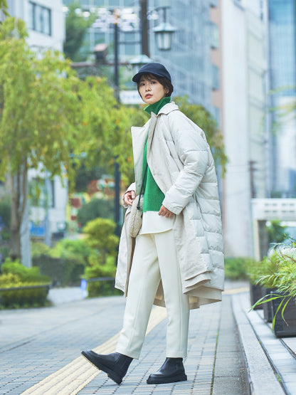 【セットアップ対応】ダブルクロスハイウエストテーパードパンツ