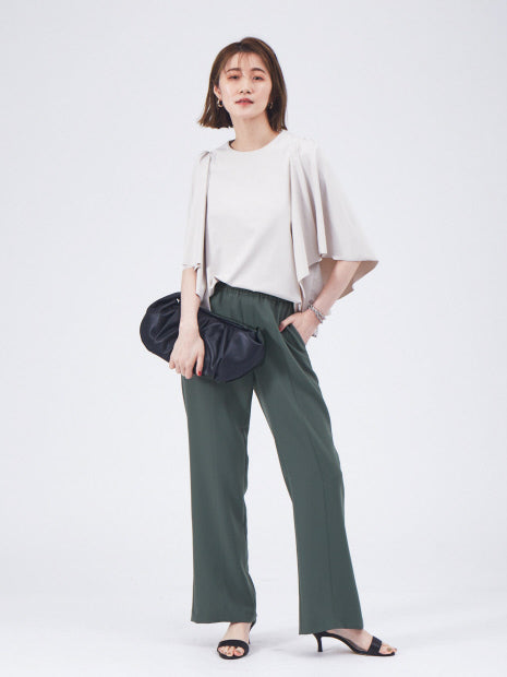 バックスリットドロストパンツ