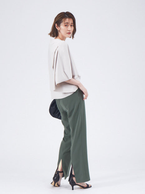 バックスリットドロストパンツ