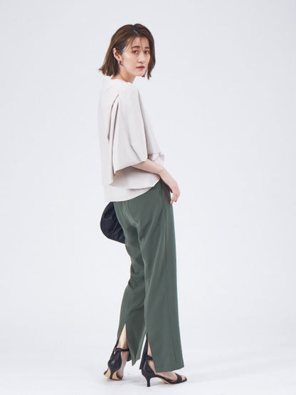 バックスリットドロストパンツ