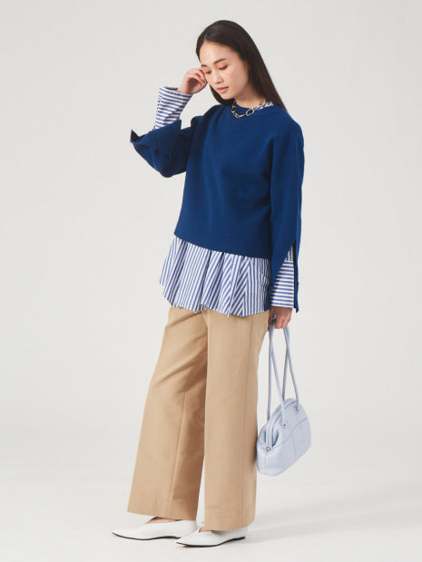 コットン2重織ストレートパンツ