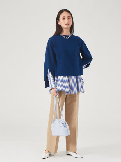 コットン2重織ストレートパンツ