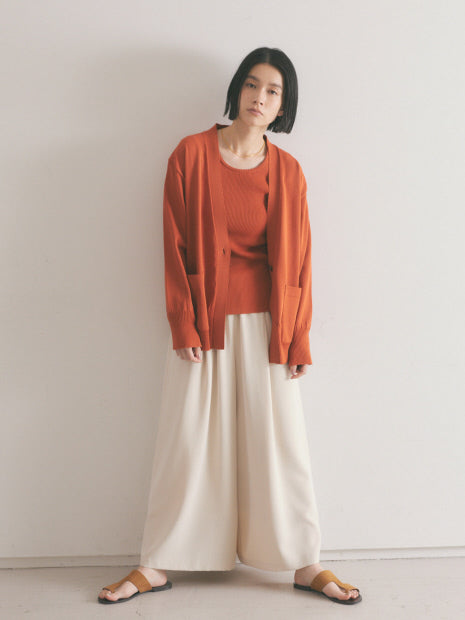 バックサテンジョーゼットドレープパンツ