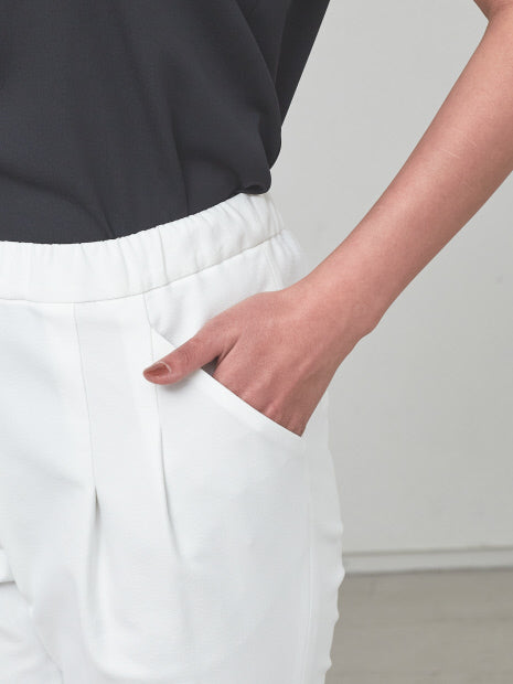 コットンリネン2WAYストレッチタックパンツ