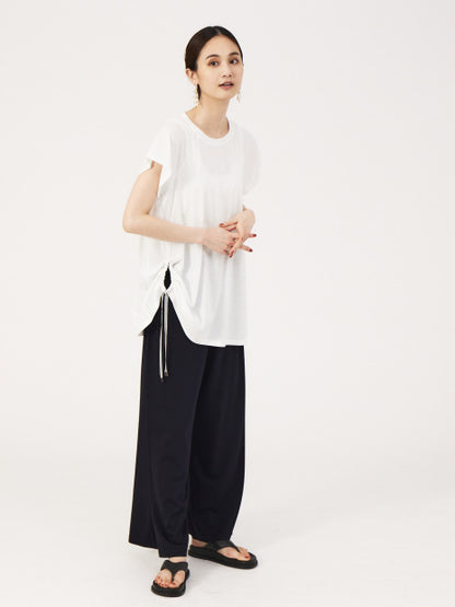 《セットアップ対応》レーヨンストレッチニットスリットパンツ