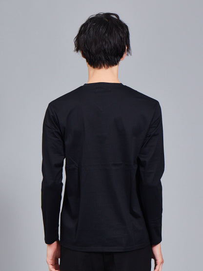シルケット天竺Vネック　ロングTシャツ(ソリッドカラーシリーズ)