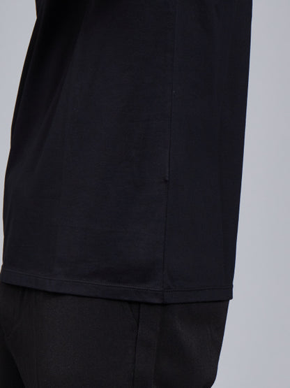 シルケット天竺Vネック　ロングTシャツ(ソリッドカラーシリーズ)