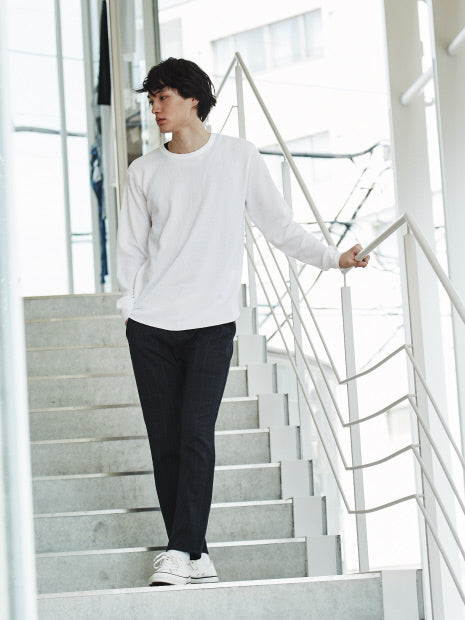 ワッフルラウンドロングTシャツ