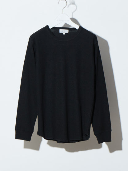 ワッフルラウンドロングTシャツ