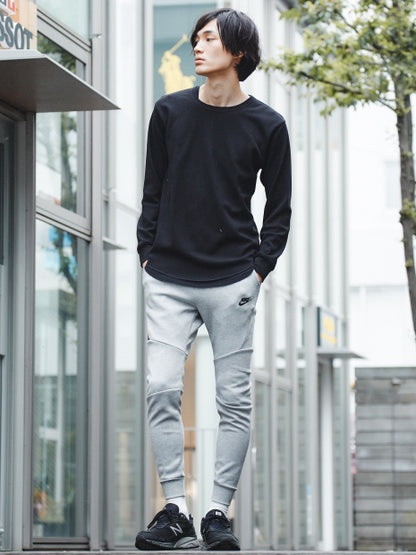 ワッフルラウンドロングTシャツ