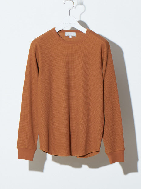 ワッフルラウンドロングTシャツ