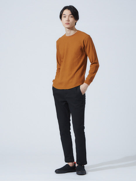 ワッフルラウンドロングTシャツ