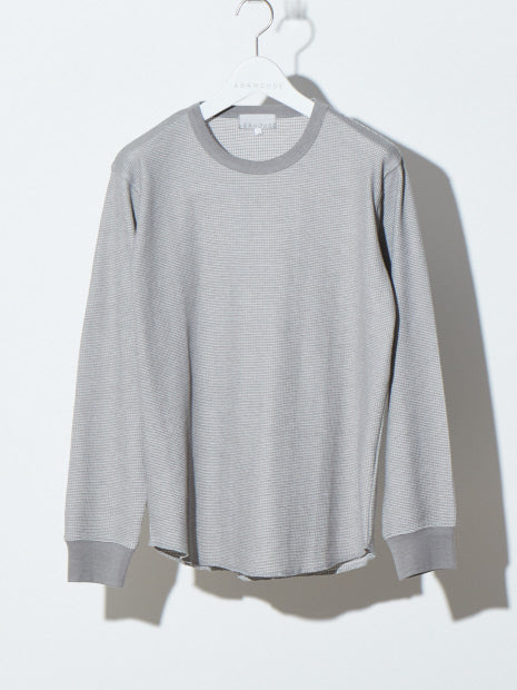 ワッフルラウンドロングTシャツ