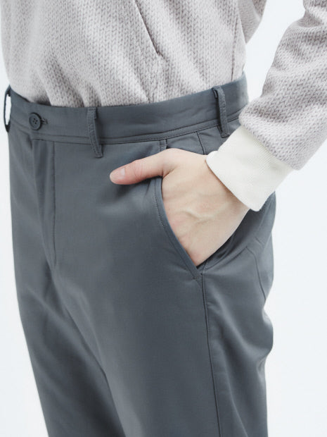 極暖　裏フリース　テーパードチノパンツ