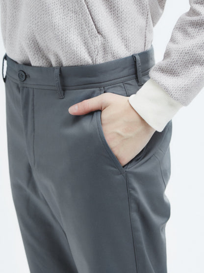極暖　裏フリース　テーパードチノパンツ