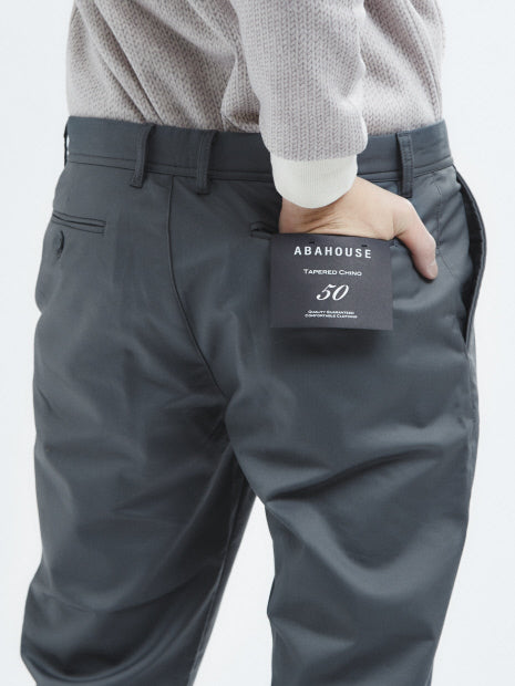 極暖　裏フリース　テーパードチノパンツ