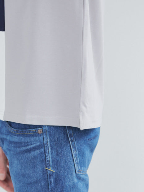 スラブポンチ配色切替 長袖Tシャツ