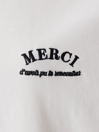 フレンチオーバー刺繍Tシャツ
