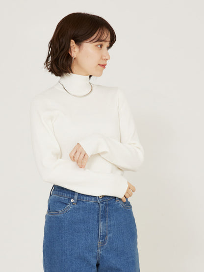 ストレッチリブハイネックプルオーバー