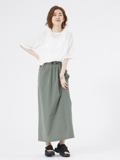 ナイロンストレッチロングスカート