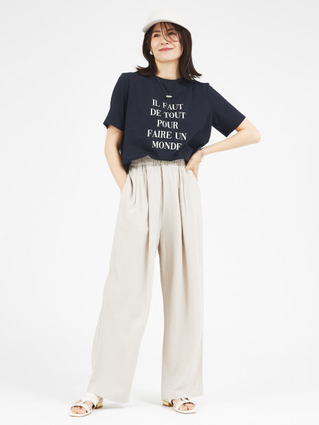 【セットアップ対応】レーヨンリネンワイドパンツ